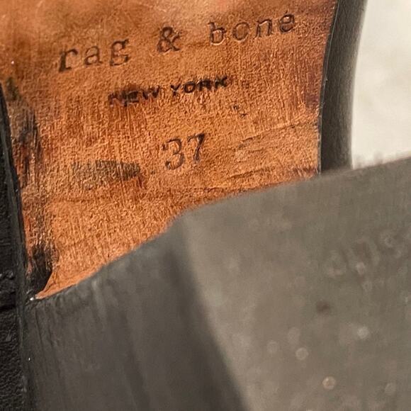 Rag & Bone Harrow heeled black booties Sz 37 Boots - Picture 8 of 12